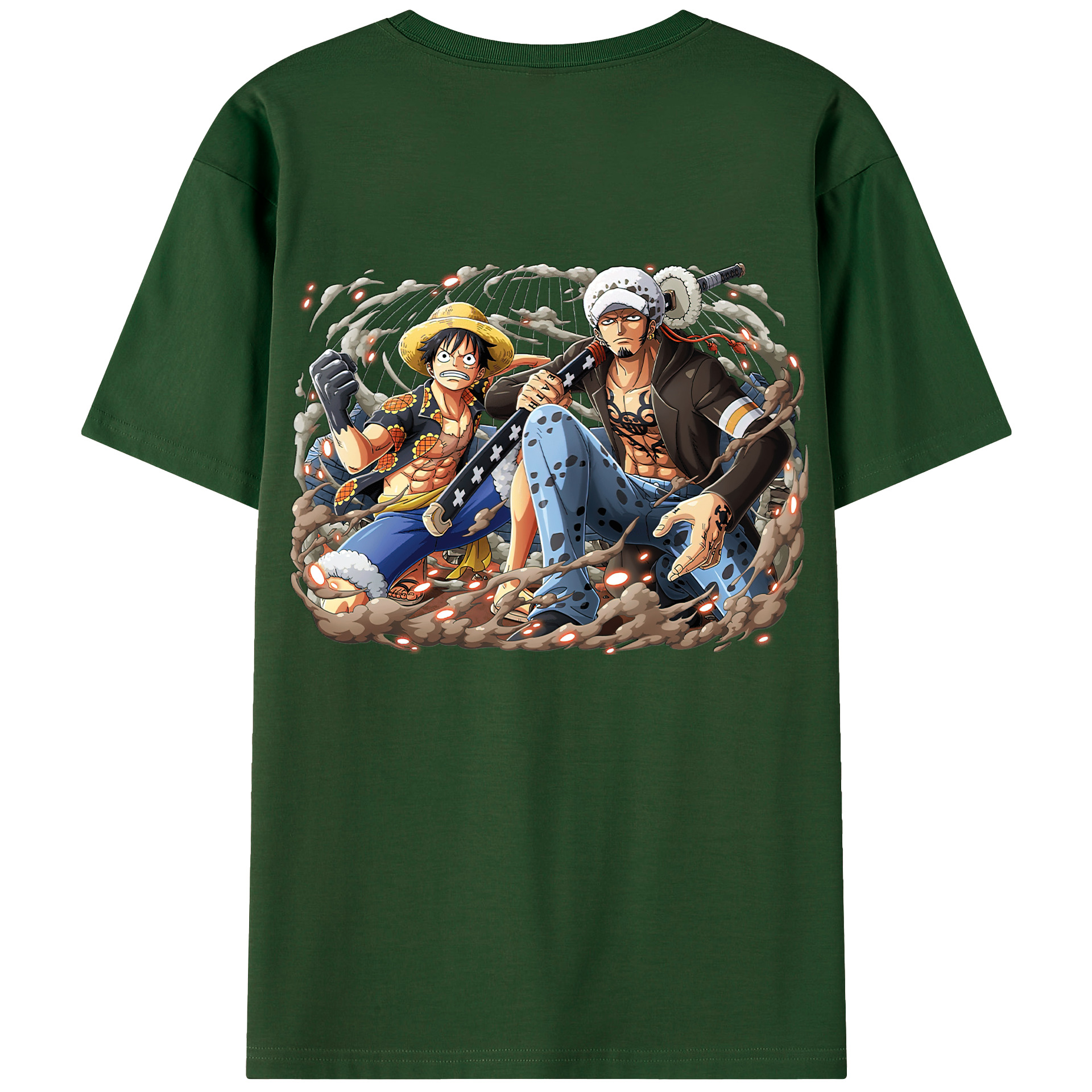 ワンピース モンキー・D・ルフィ ONE PIECE Monkey D. Luffy 綿100％半袖Tシャツ（背面プリント）